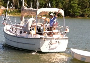 It was tough saying 'good-bye' but a great adventure lay ahead when Steadfast cast off down Queens Creek.