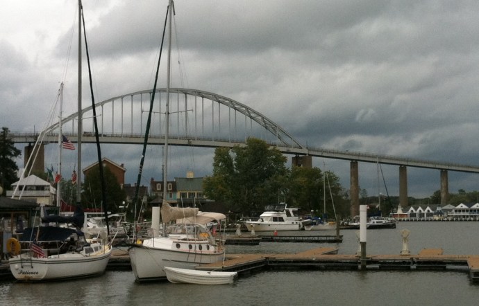 There's not much room to anchor but with dockage on both sides of the canal, Chesapeake City is a good place to wait out the weather.