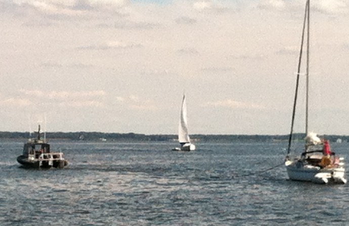 TowBoat was quick to respond when Patience needed help getting into port at Rock Hall.
