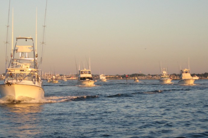 Get out of the way 'cause here they come, in an early start to the fishing grounds.