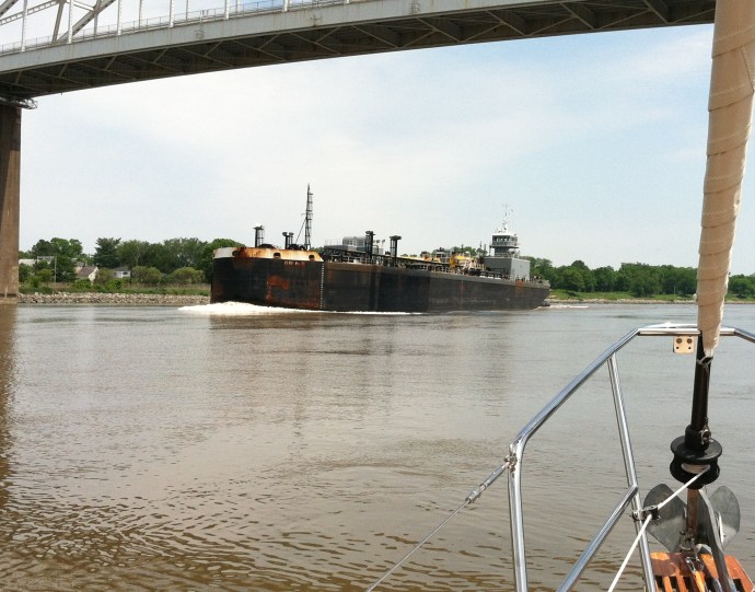 There's not a LOT of ship traffic in the C&D but what there is, takes a lot of room.