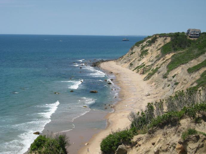 From the top of Mohegan Bluffs, the view of the Atlantic is stunning.