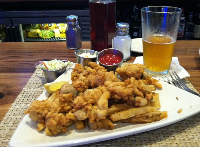 A heaping plate of whole-belly Ipswich clams is a specialty of the Stone Bridge Inn on Main Street.