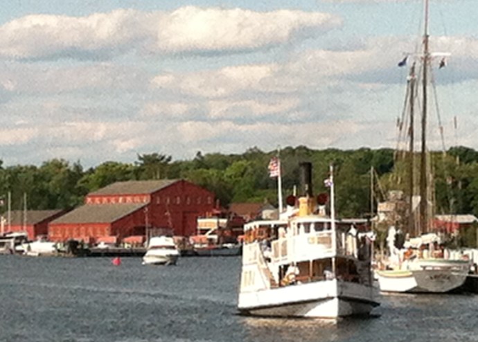 Several times a day, a handsome antique ferry leaves the Seaport pier for a tour of Mystic Harbor.