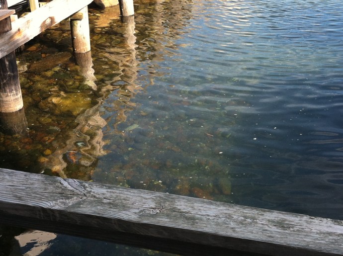 At least in late June, the water is as clear as any place in dee I'lons, mon.
