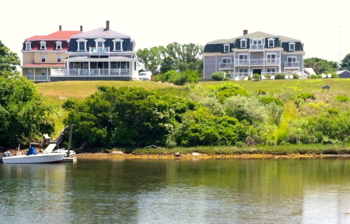 Mansard roofs are many among the vintage homes and hotels on the Block.