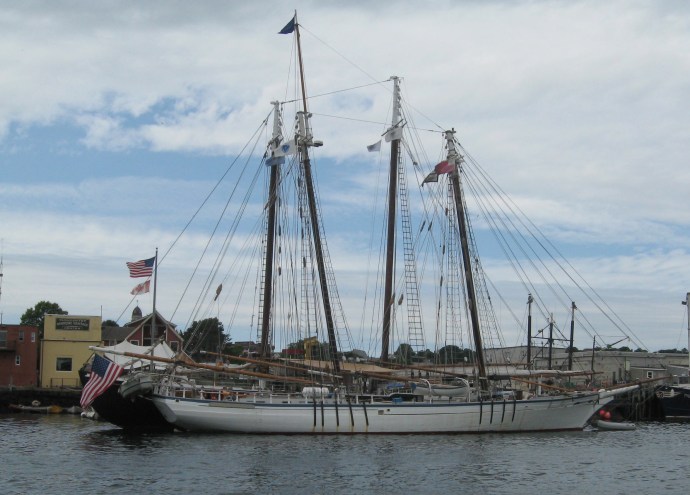 The Harvey Gamage tied off with Adventurer, each more than 110' in length.
