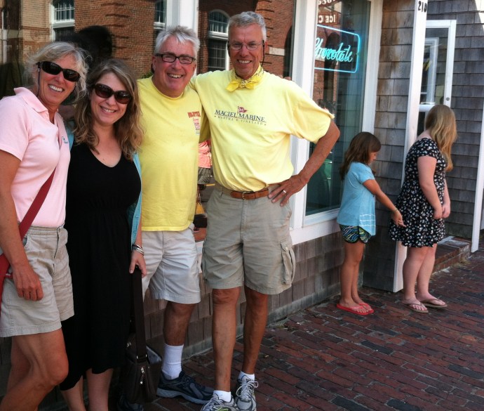 While Holly and Chuck pose with the crew, the girls go for chocolate!
