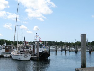 Hercules and Alert squeezed into the marina to ready for the big parade.