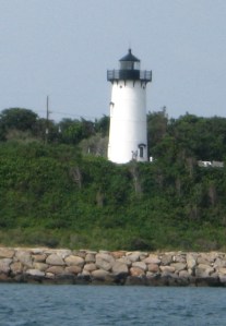 The cast iron East Chop Light marks the Oak Bluff side of Vineyard Haven.