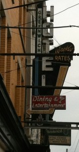 A different sort of history hangs above the sidewalk in front of the Greenwich Hotel.