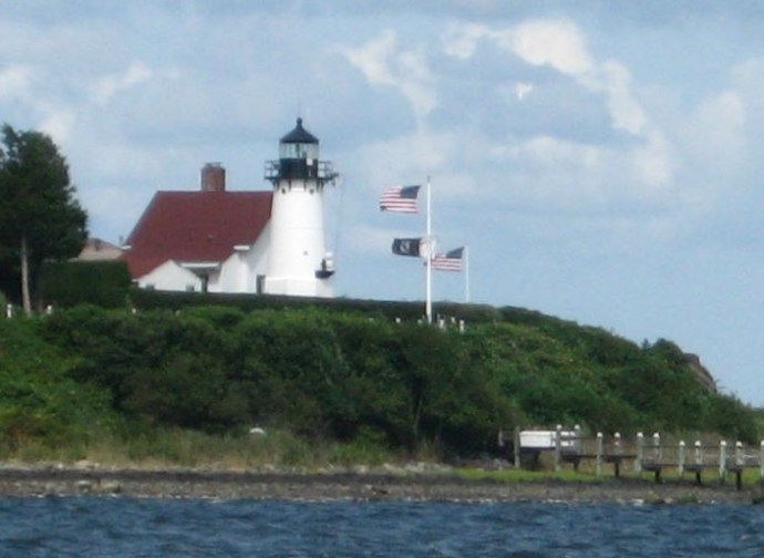 Warwick Point splits Greenwich Bay from Narragansett Bay.