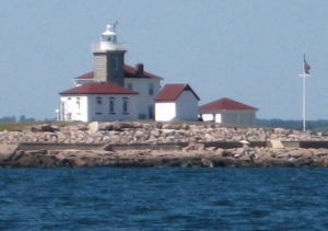 The Coast Guard Station at Watch Hill is easy to spot.