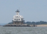 The original screwpile light off Long Beach Point was replaced with a frame house. 