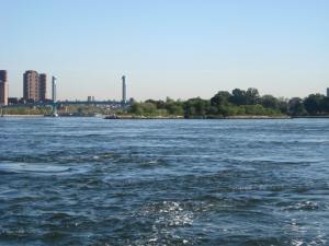 Waters boil where the Harlem dumps into the East River.