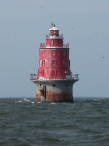 Miah Maull Light is the first landmark up Del Bay from the Cape.