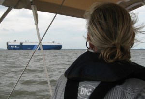  Kate keeps in mind that  "Objects Astern May Be Closer They Appear."