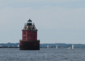 Sandy Point Light is near the mouth of the Magothy River, just north of the Bay Bridge.