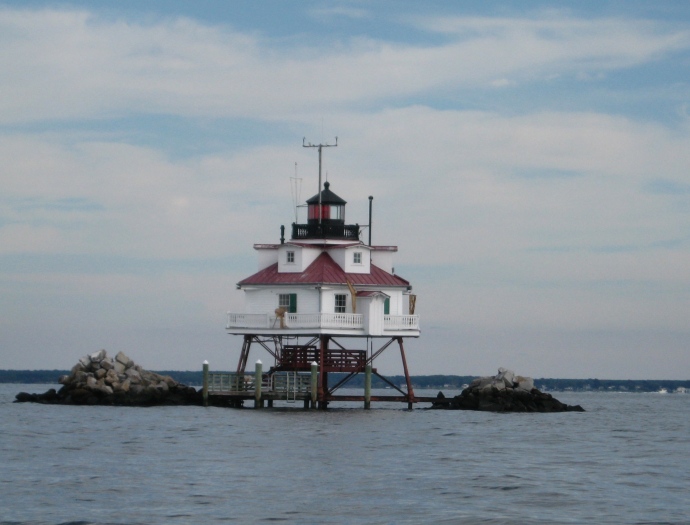 Seen this time from west of the rocks, Thomas Point Light marks the mouth of the South River.