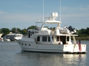 Discovery moored in Selby Bay off the South River.