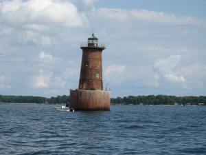 The light at Bloody Point has an aptly sanguine hue began to list shortly after construction in 1881.