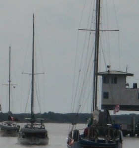 Traffic backs up at the Surf City Bridge.