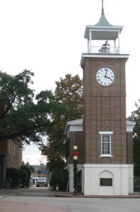 The clock tower anchors a rejuvenated Front Street.