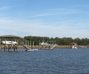 When the tide runs out, it's a long way down to the pier.