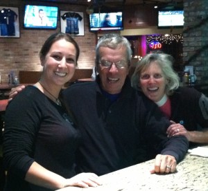 Josie takes time to visit at Half Wall.