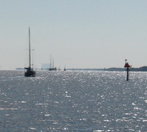 A long line of traffic southbound.