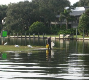 Fishing Eau Gallie Creek draws a crowd.