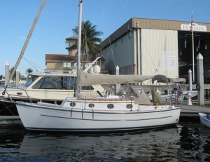 "Just like a real sailboat," Steadfast sits at Hinckley.