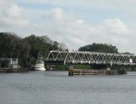 ...swing bridge at Fort Denaud.