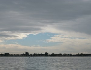 A bit of blue welcomes to Tampa Bay.