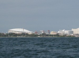 St. Pete's waterfront includes Tropicana Field, scene of many Sox' disappointments.