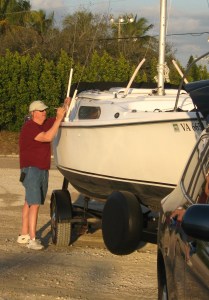 George readies the V for launch.