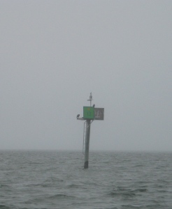 There's not much to be seen but the channel markers.