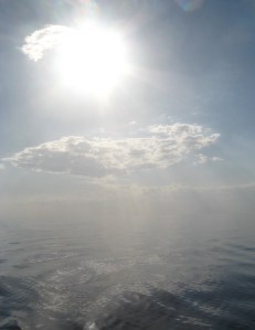 Air and water seems to meld across Lake "O."